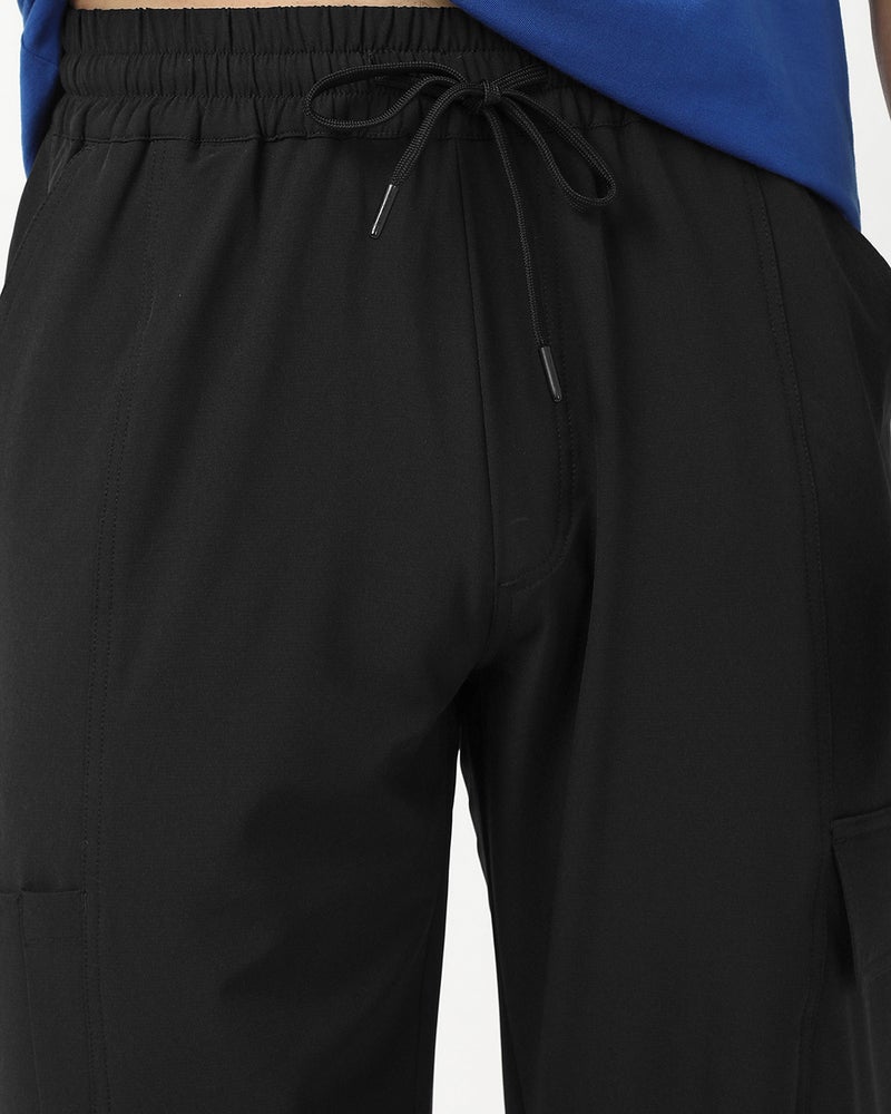 bewakoof Men's Jet Black Cargo Pants - Image 5